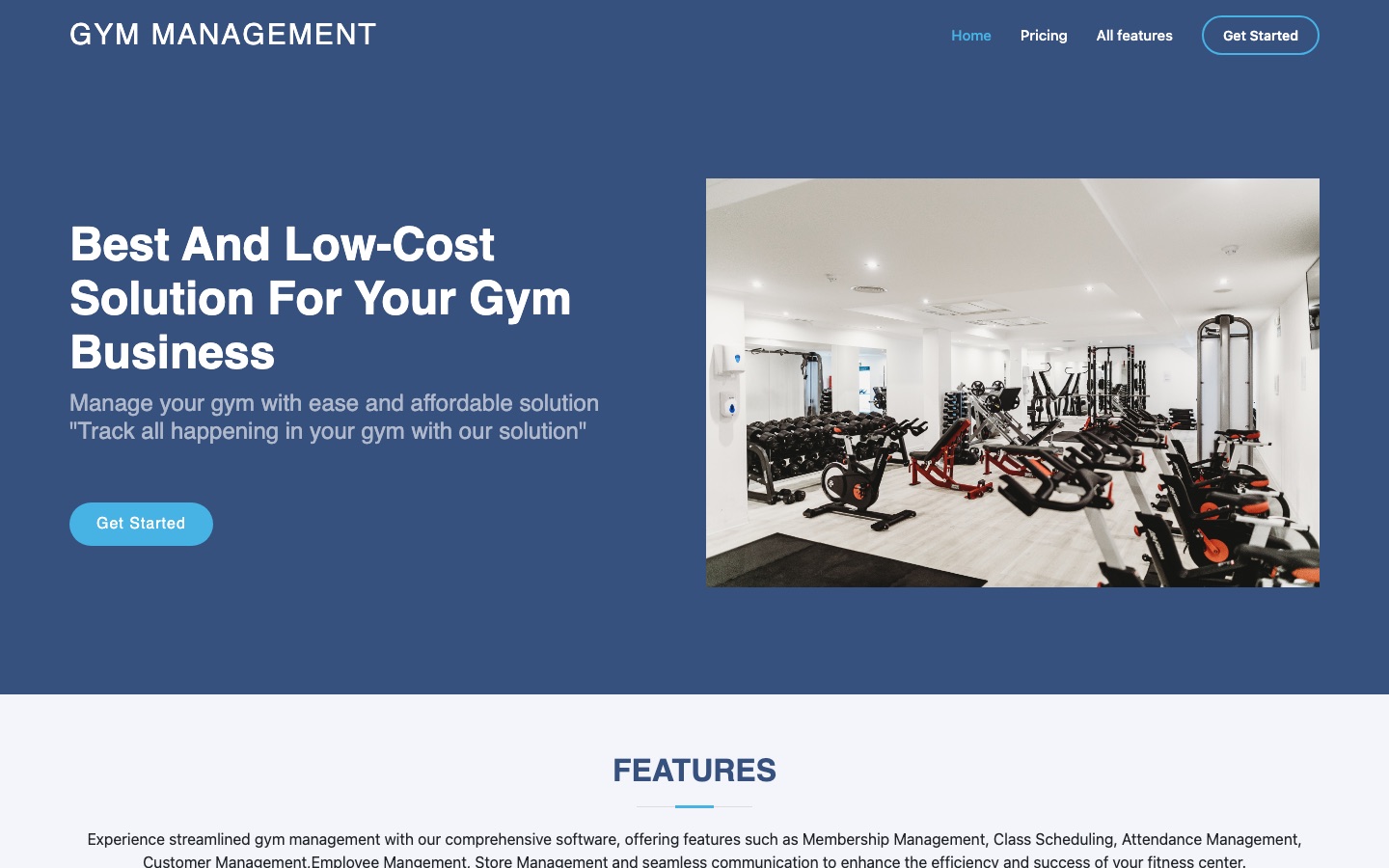Gym Management System website