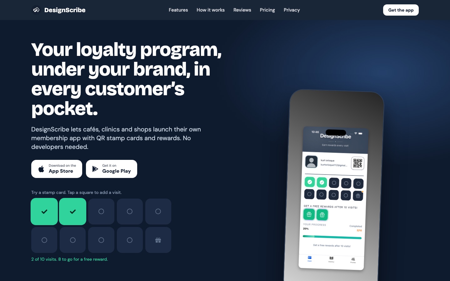 Membership & Loyalty App website
